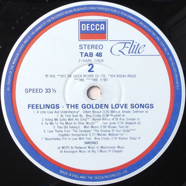 Various : Feelings - The Golden Love Songs (LP, Comp)