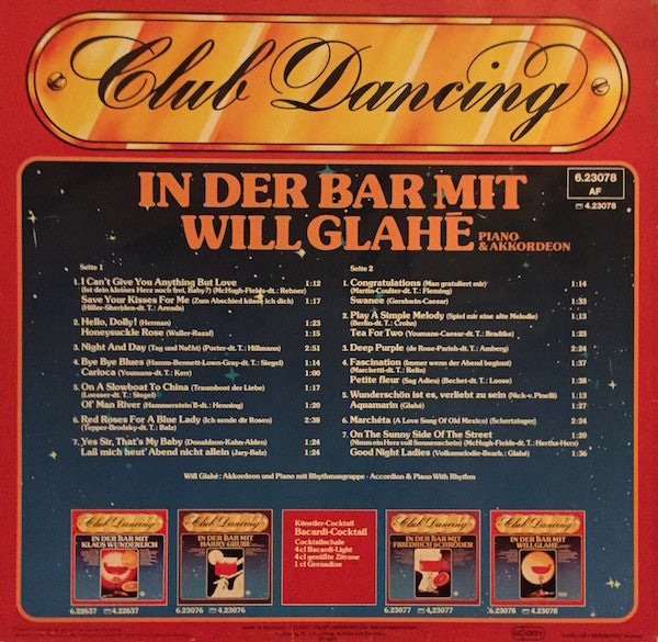 Will Glahé : Club Dancing (In Der Bar Mit Will Glahé) (LP, Album)