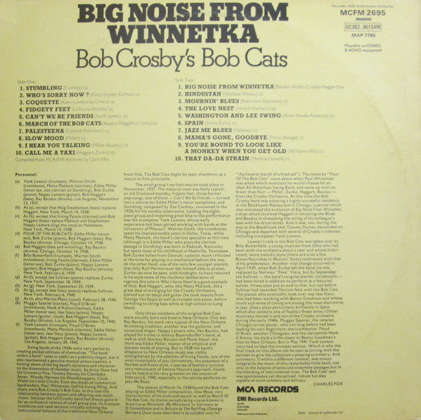 Bob Crosby And The Bob Cats : Big Noise From Winnetka (LP, Comp, Mono)