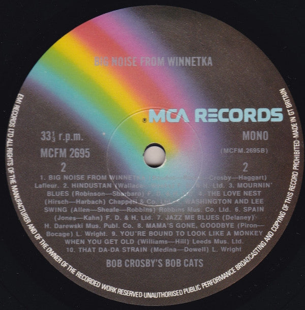 Bob Crosby And The Bob Cats : Big Noise From Winnetka (LP, Comp, Mono)