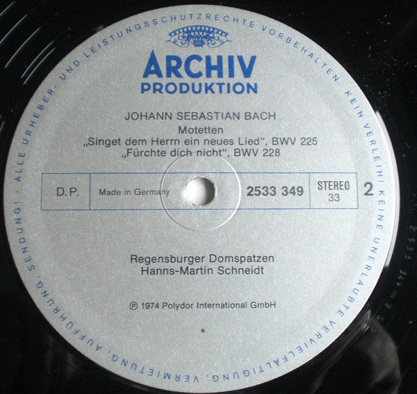 Johann Sebastian Bach, Regensburger Domspatzen, Hanns-Martin Schneidt : Motetten (LP)