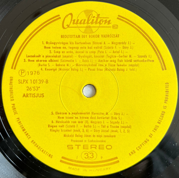 Various : Beoltottam Egy Bokor Vadrózsát (LP, Album)