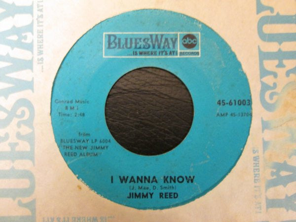Jimmy Reed : I Wanna Know / Two Heads Better Than One (7", Single)