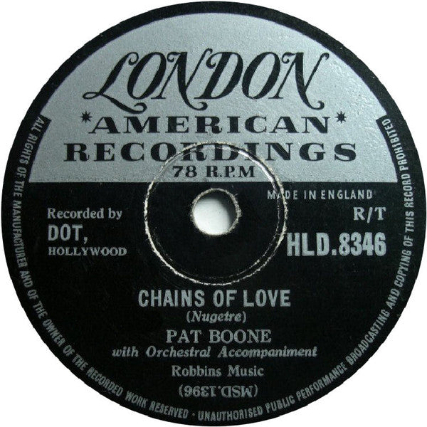 Pat Boone : Friendly Persuasion / Chains Of Love (Shellac, 10")