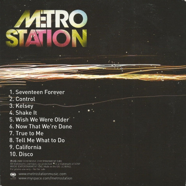 Metro Station : Metro Station (CDr, Album, Promo, Car)