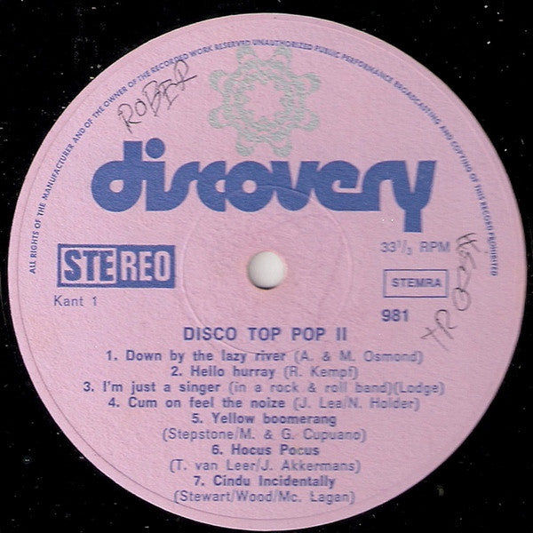 Unknown Artist : Disco Top Pop II (LP)