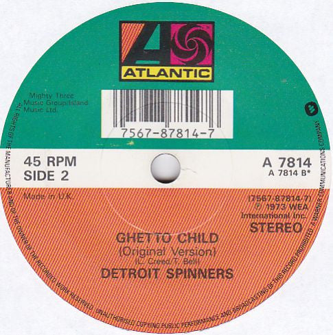 Spinners : Ghetto Child (7", Single)