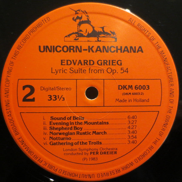 Edvard Grieg - Einar Steen-Nøkleberg, London Symphony Orchestra, Per Dreier : Piano Concerto In A Minor, Op. 16 / Lyric Suite From Op. 54 (LP, Dig)