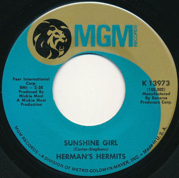 Herman's Hermits : Sunshine Girl / Nobody Needs To Know (7", Single)
