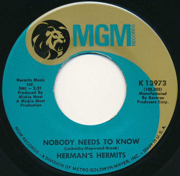 Herman's Hermits : Sunshine Girl / Nobody Needs To Know (7", Single)