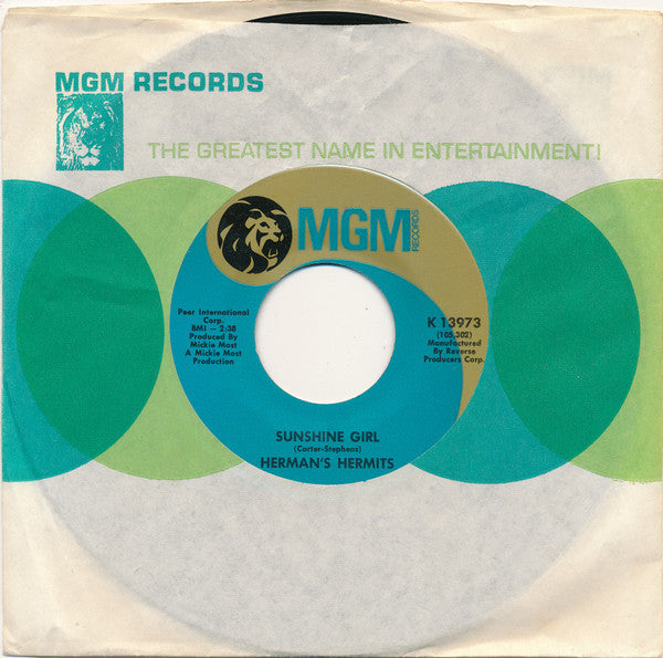 Herman's Hermits : Sunshine Girl / Nobody Needs To Know (7", Single)