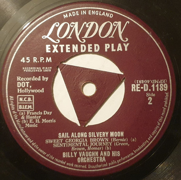 Billy Vaughn : Sail Along Silv'ry Moon (7", EP, Mono)