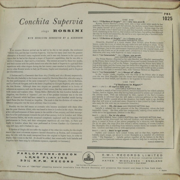 Conchita Supervia : Sings Rossini (LP, Mono)