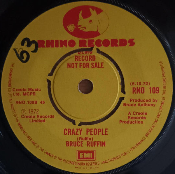 Bruce Ruffin : Coming On Strong  (7", Single, Promo)