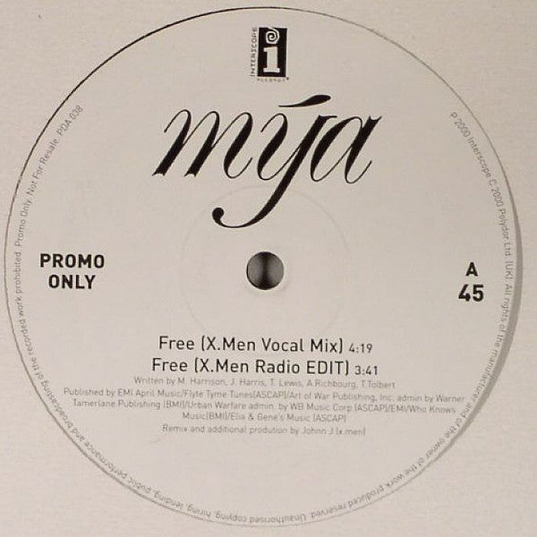 Mya : Free (X-Men Remixes) (12", Promo)