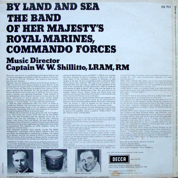 The Band Of Her Majesty's Royal Marines Commando Forces : By Land and Sea (LP)