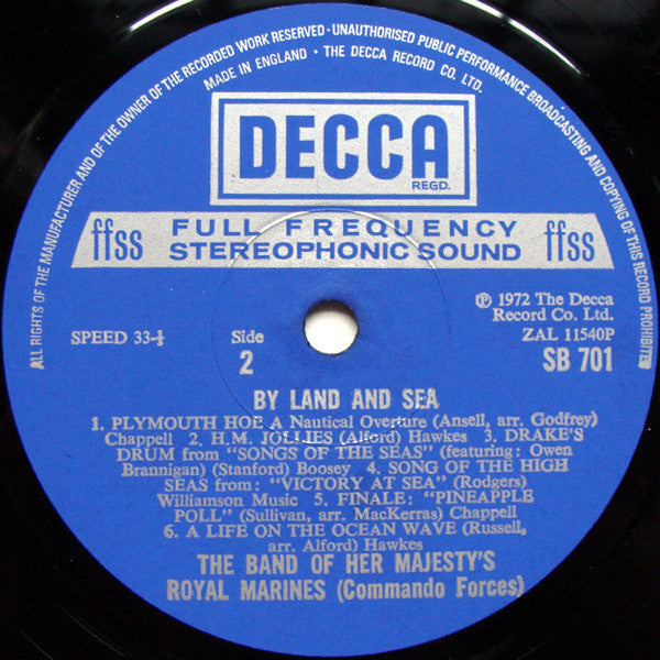 The Band Of Her Majesty's Royal Marines Commando Forces : By Land and Sea (LP)