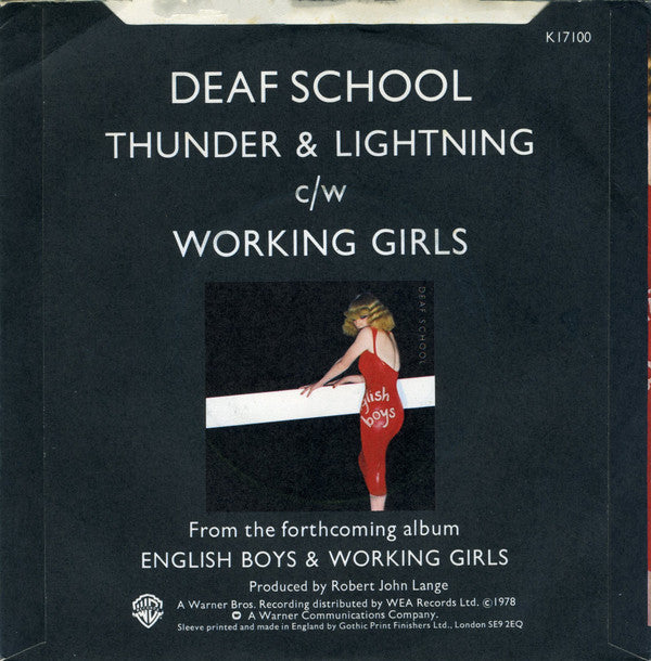 Deaf School : Thunder & Lightning (7", Single, Ltd, Red)