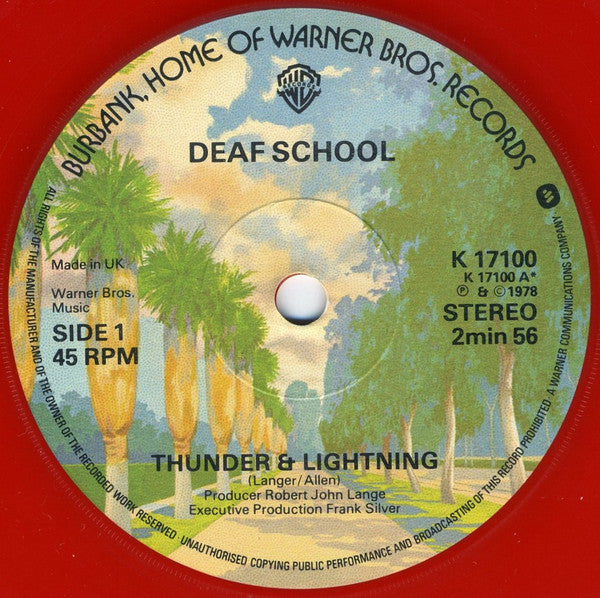 Deaf School : Thunder & Lightning (7", Single, Ltd, Red)
