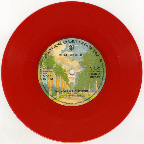 Deaf School : Thunder & Lightning (7", Single, Ltd, Red)
