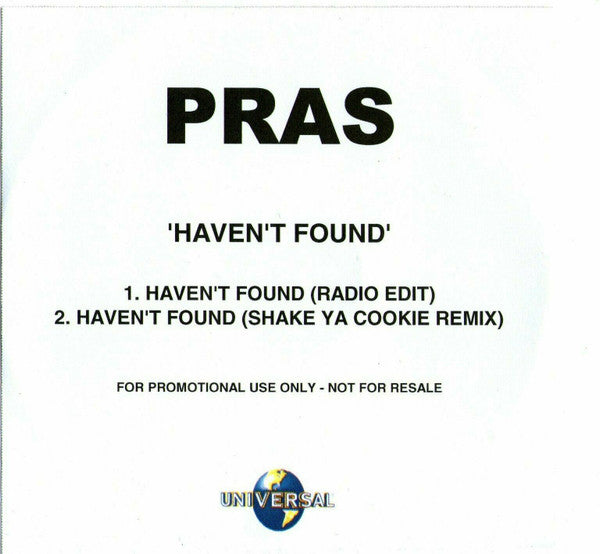 Pras Michel : Haven't Found (CDr, Single, Promo)
