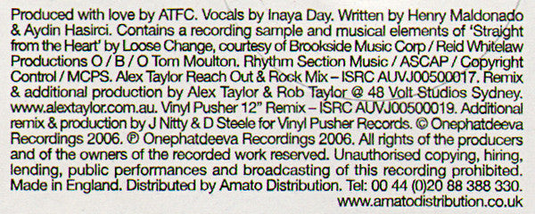 ATFC : Reach Out To Me (Bonus Remixes) (12")