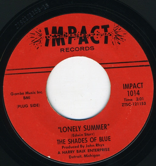 Shades Of Blue (3) : Lonely Summer (7", Single, Mono, Promo, Styrene)