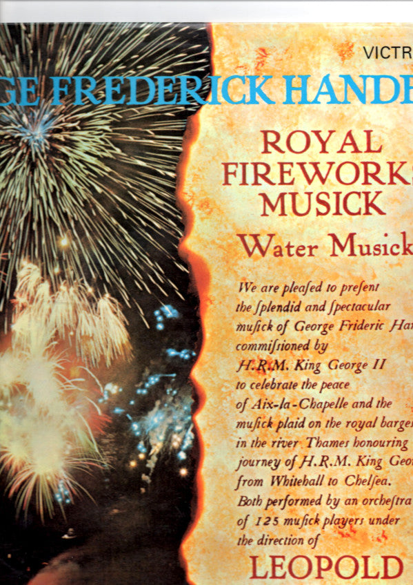 Leopold Stokowski : Georg Friedrich Händel : Royal Fireworks Musick:  Water Musick (LP)
