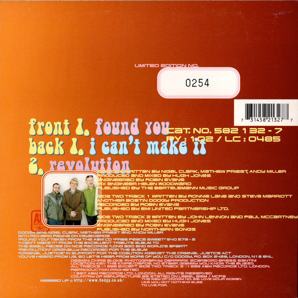 Dodgy : Found You (7", Single, Ltd, Num)