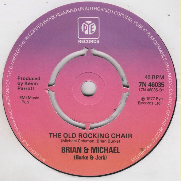 Brian & Michael : Matchstalk Men And Matchstalk Cats And Dogs (Lowry's Song) (7", Single, Pus)