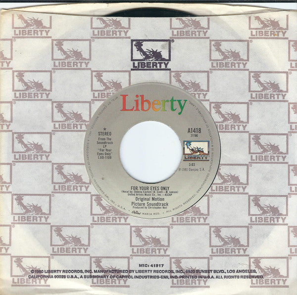 Sheena Easton : For Your Eyes Only (7", Single, Jac)