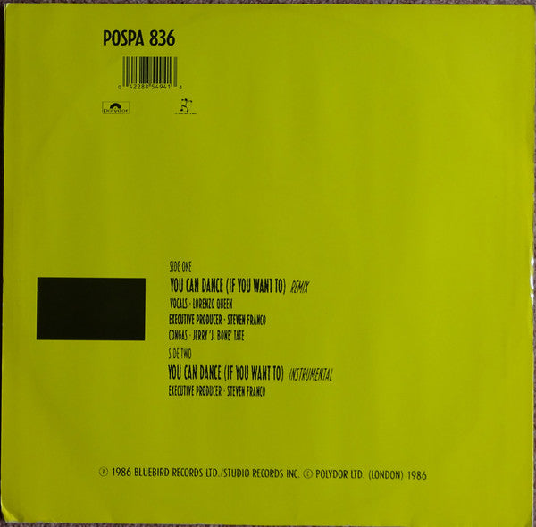 Go Go Lorenzo & The Davis Pinckney Project : You Can Dance (If You Want To) (Remix) (12")
