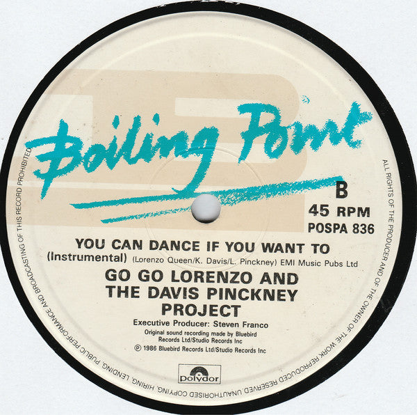 Go Go Lorenzo & The Davis Pinckney Project : You Can Dance (If You Want To) (Remix) (12")