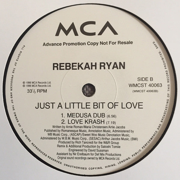 Rebekah Ryan : Just A Little Bit Of Love (Promo 1) (2x12", Promo)