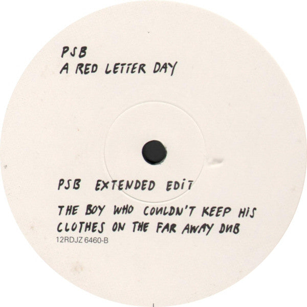 Pet Shop Boys : A Red Letter Day (12", Promo)