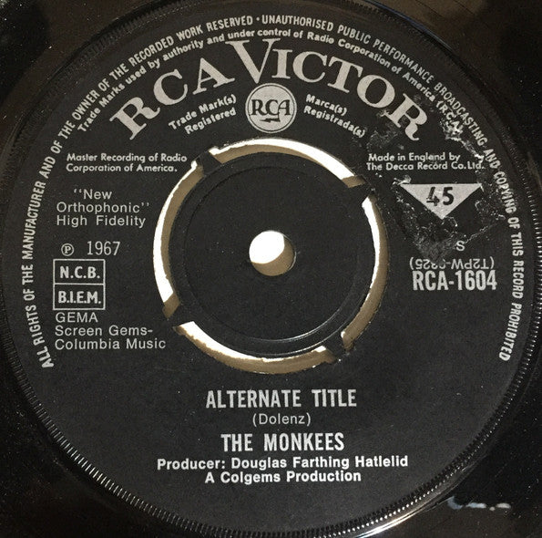 The Monkees : Alternate Title (7", Single)