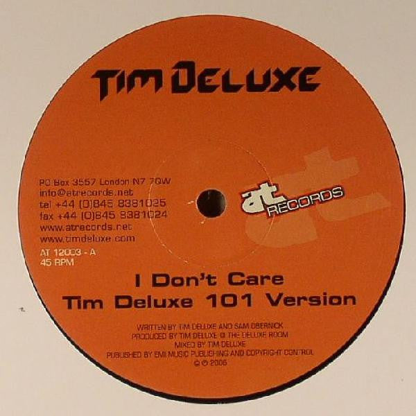 Tim Deluxe : I Don't Care (12", Promo)