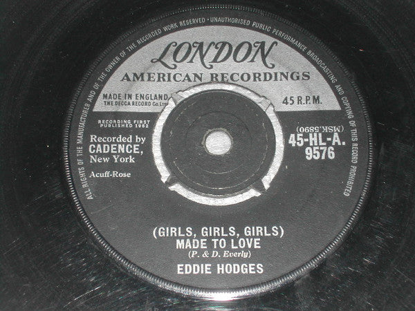 Eddie Hodges : (Girls, Girls, Girls) Made To Love (7", Single)