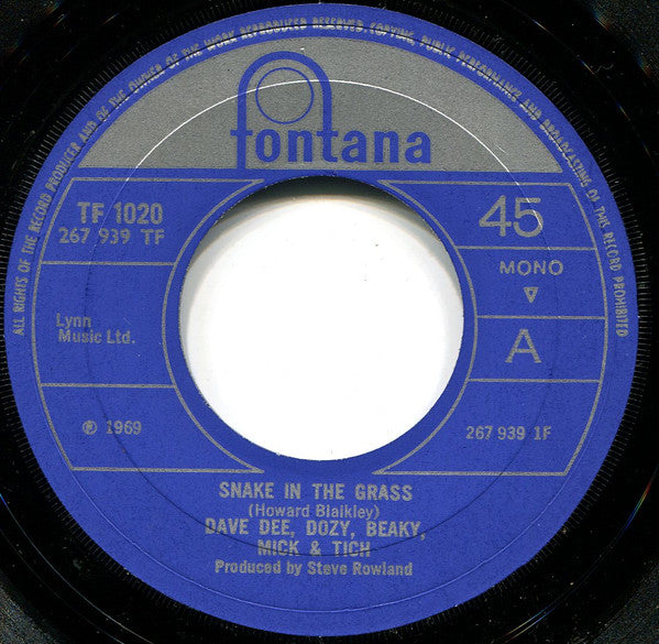 Dave Dee, Dozy, Beaky, Mick & Tich : Snake In The Grass (7", Single, Mono, Lar)