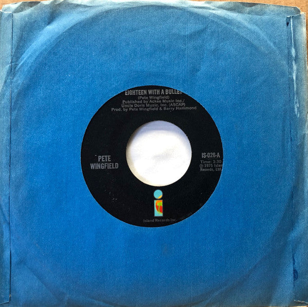 Pete Wingfield : Eighteen With A Bullet (7", Single, Styrene, Mon)
