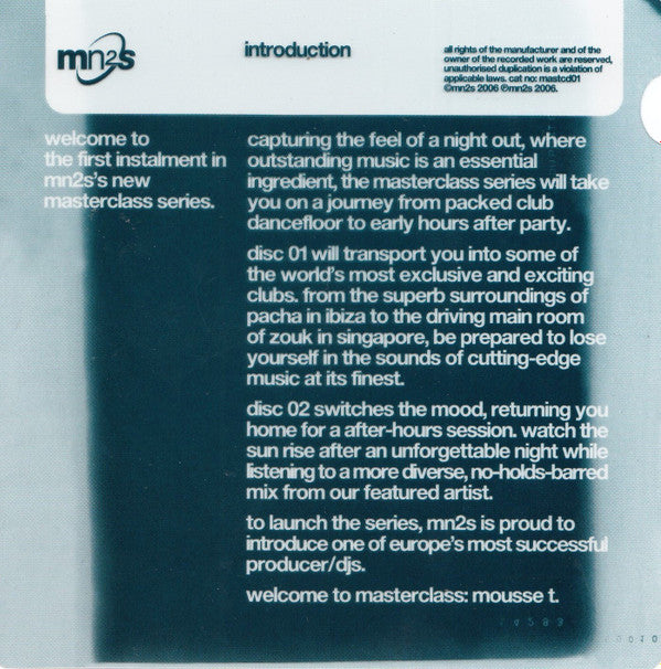 Various : Masterclass 01 (2xCD, Mixed)