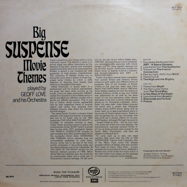 Geoff Love & His Orchestra : Big Suspense Movie Themes (LP, Album)