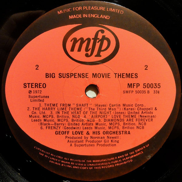 Geoff Love & His Orchestra : Big Suspense Movie Themes (LP, Album)