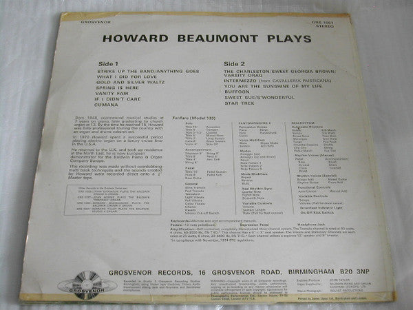 Howard Beaumont : Howard Beaumont Plays (LP)