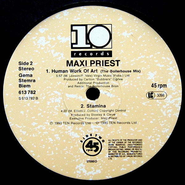 Maxi Priest : Human Work Of Art (12", Maxi)