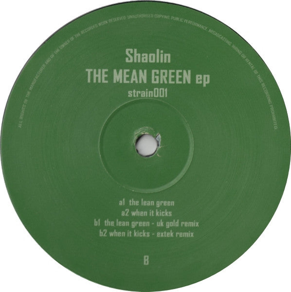 Shaolin : The Mean Green EP (12", EP)