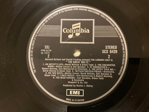 Sari Barabas, Walter Cassel, Diane Todd, David Watson (10) : The Great Waltz - Original Cast Album Of The Drury Lane Theatre Production (LP, Album)