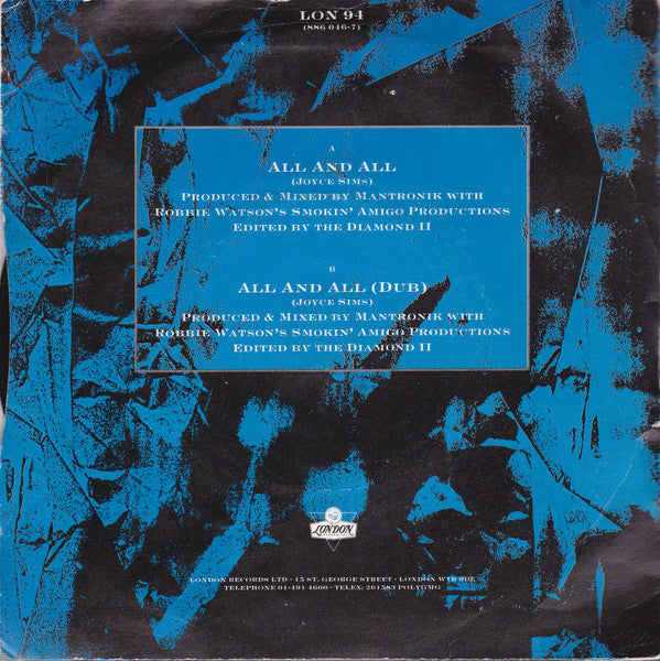 Joyce Sims : All And All (7", Single)
