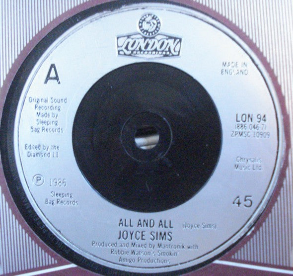 Joyce Sims : All And All (7", Single)