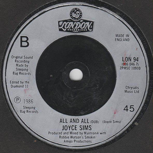 Joyce Sims : All And All (7", Single)